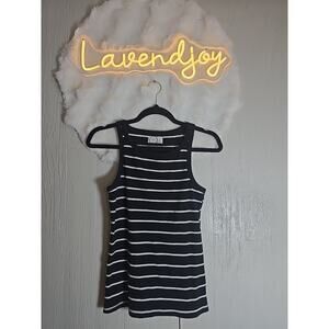 Maurices Black And White Stripe Tank Top Womans Size Large L